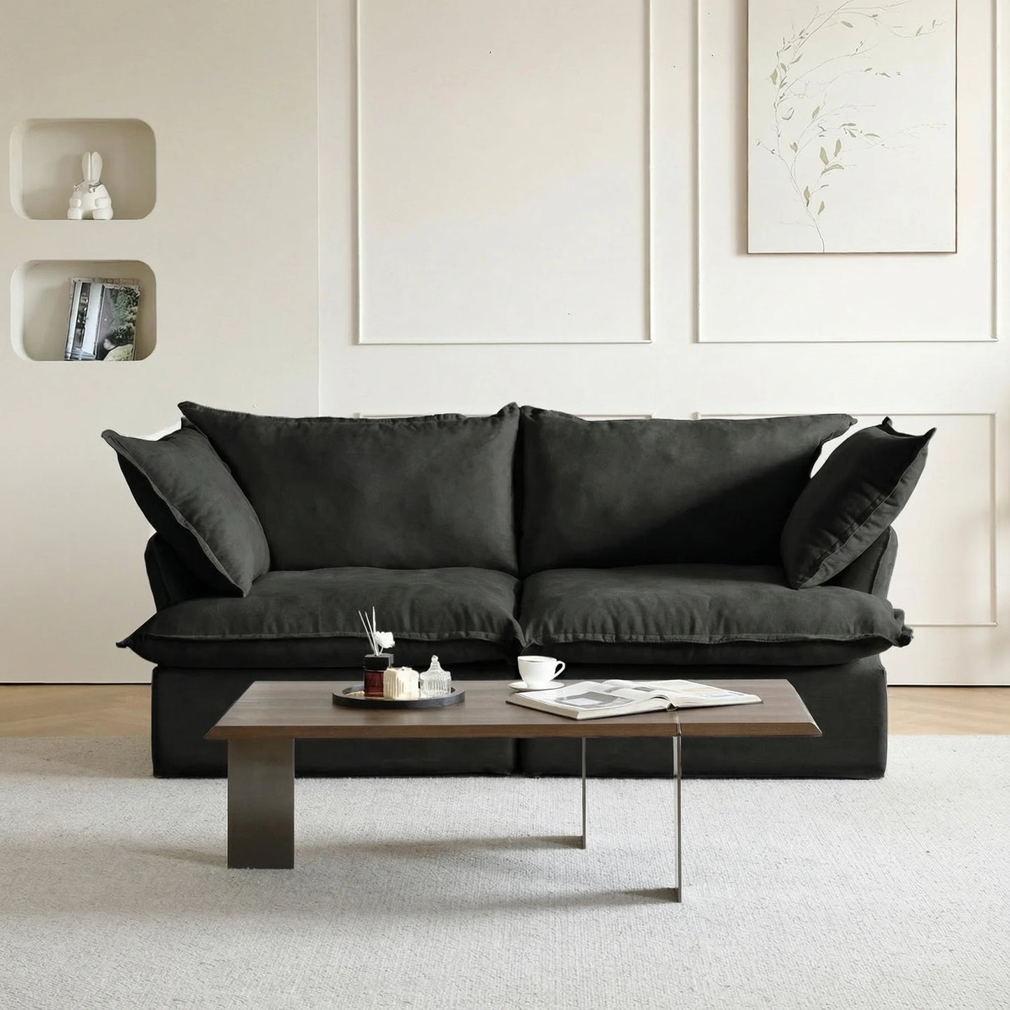 Modular Luxe 2-Seater Sofa in Black