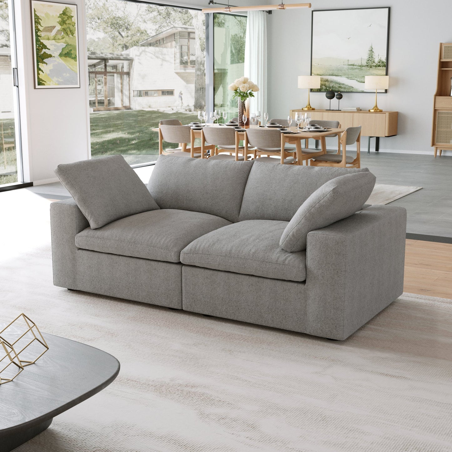 Classic Modular 2-Seater Sofa in Gray — Nationwide