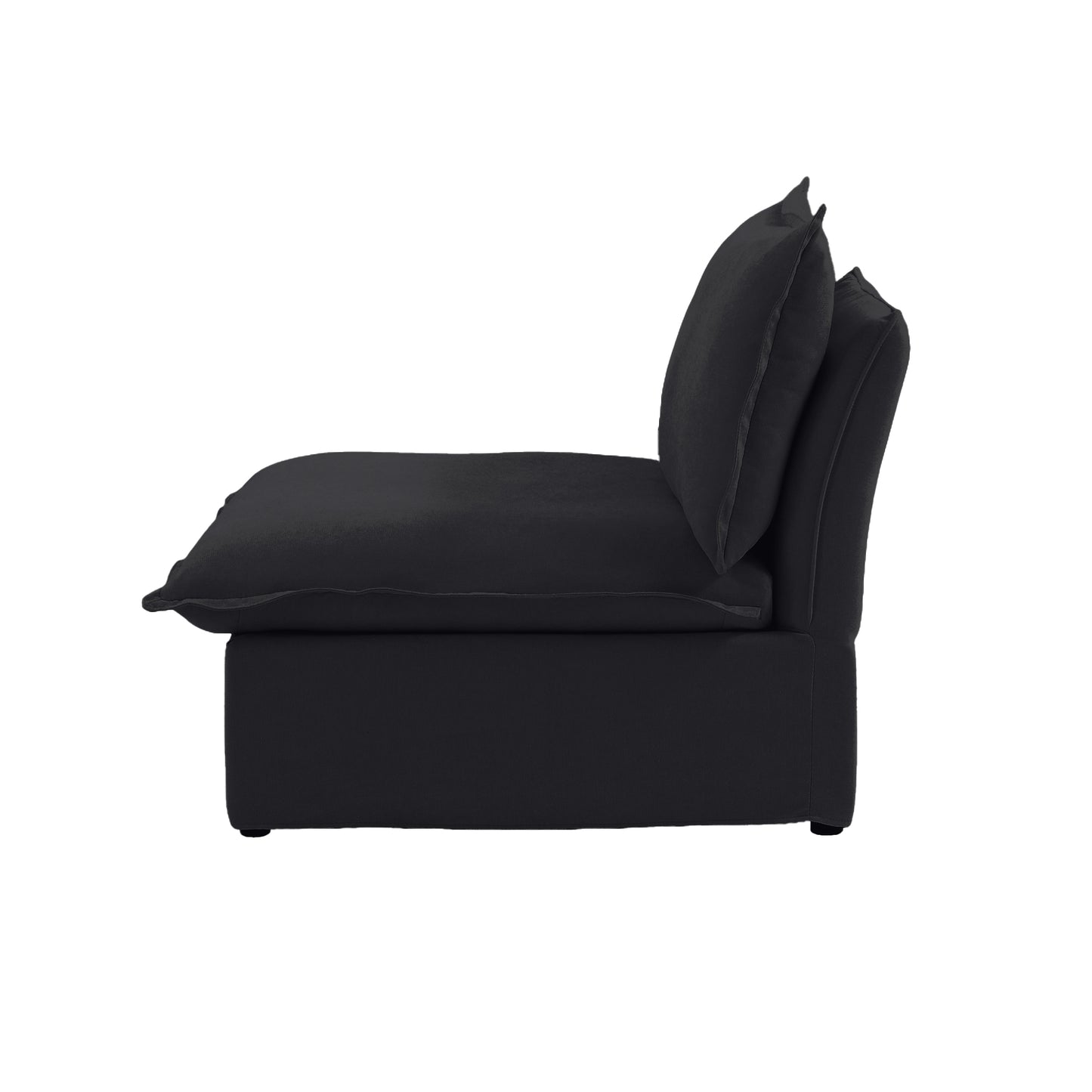 Modular Luxe Armless/Median Piece in Black