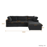 Classic Modular 3-Seater Sectional in Black — Nationwide