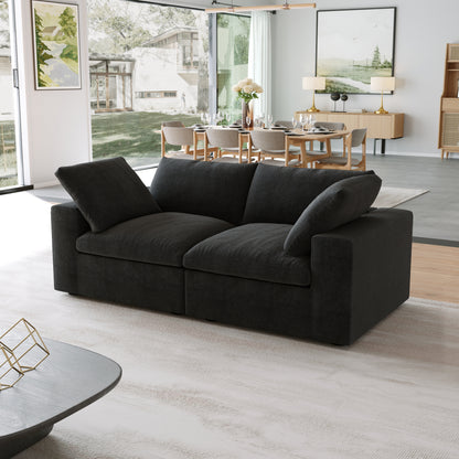 Classic Modular 2-Seater Sofa in Black