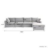 Classic Modular 4-Seater Sectional in Gray — Nationwide
