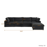Classic Modular 4-Seater Sectional in Black — Nationwide