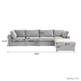 Classic Modular 4-Seater Sectional in Gray