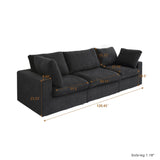 Classic Modular 3-Seater Sofa in Black