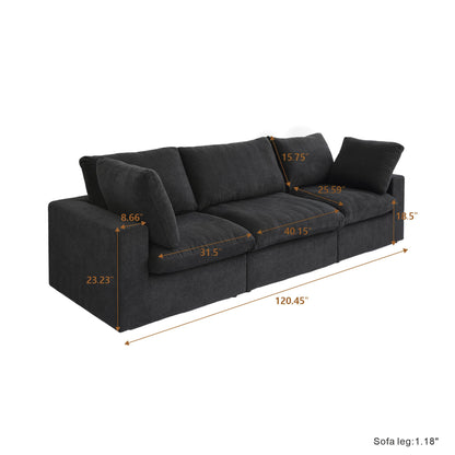 Classic Modular 3-Seater Sofa in Black — Nationwide