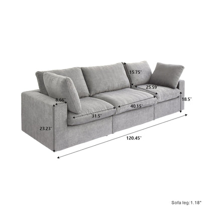Classic Modular 3-Seater Sofa in Gray — Nationwide