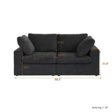 Classic Modular 2-Seater Sofa in Black