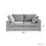 Classic Modular 2-Seater Sofa in Gray — Nationwide