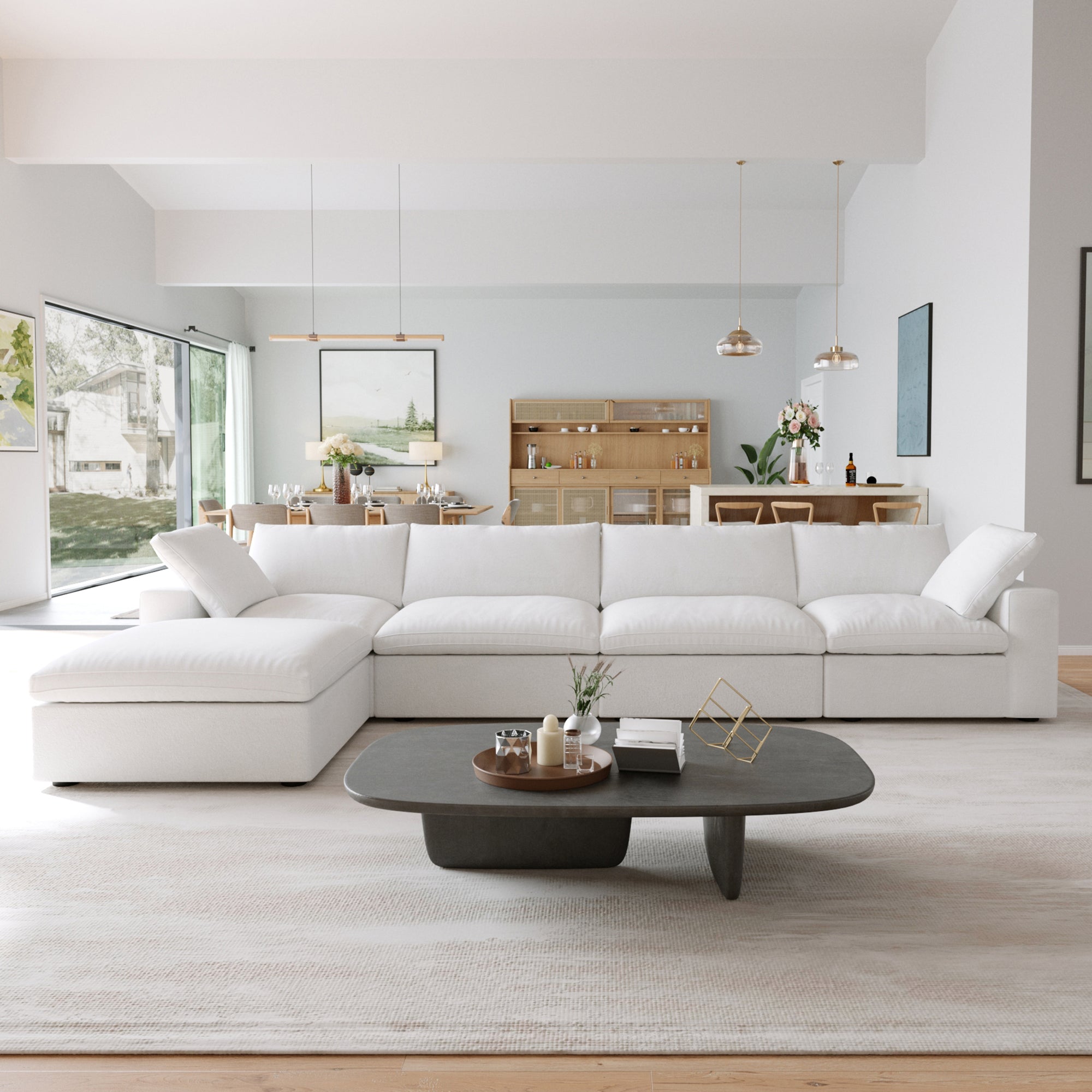 Classic Modular 4-Seater Sectional in White — Nationwide