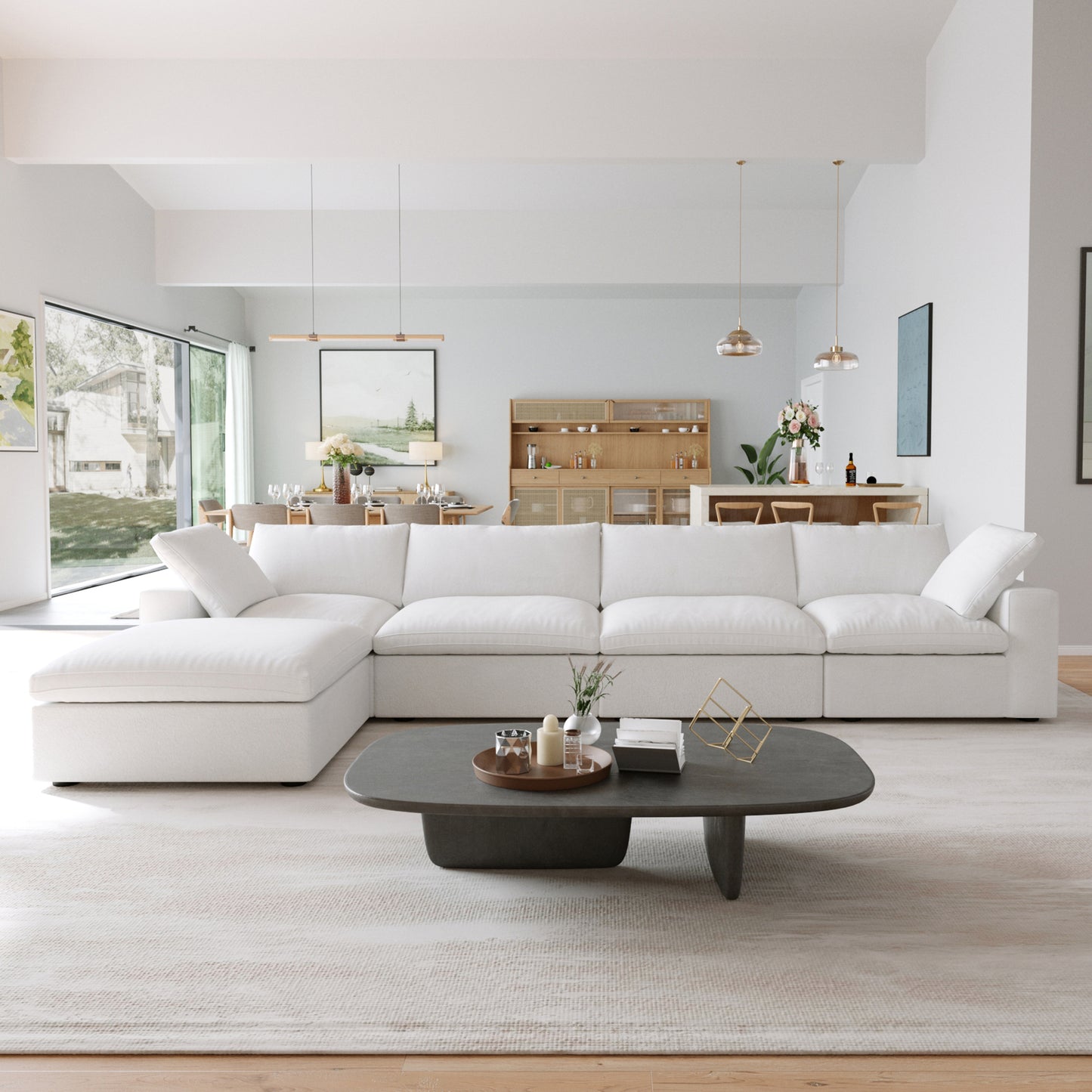 Classic Modular 4-Seater Sectional in White — Nationwide
