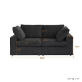 Classic Modular 2-Seater Sofa in Black