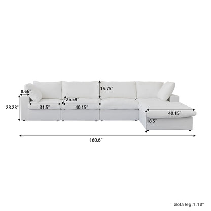Classic Modular 4-Seater Sectional in White