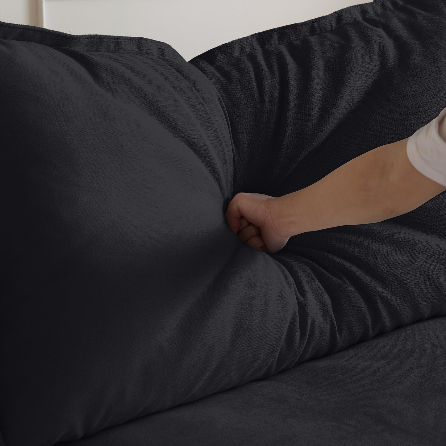 Modular Luxe Left Facing Armrest Piece in Black