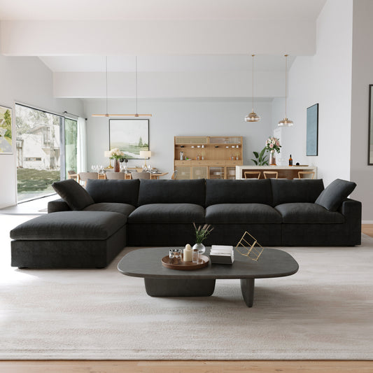 Classic Modular 4-Seater Sectional in Black