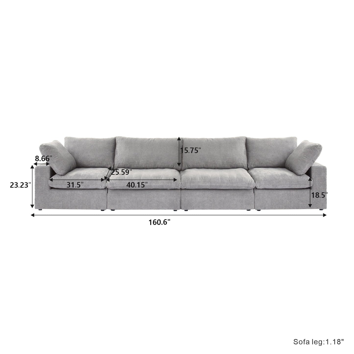 Classic Modular 4-Seater in Gray — Nationwide