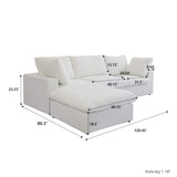 Classic Modular 3-Seater Sectional in White