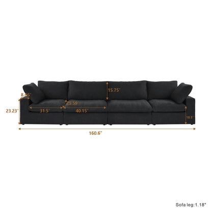 Classic Modular 4-Seater in Black