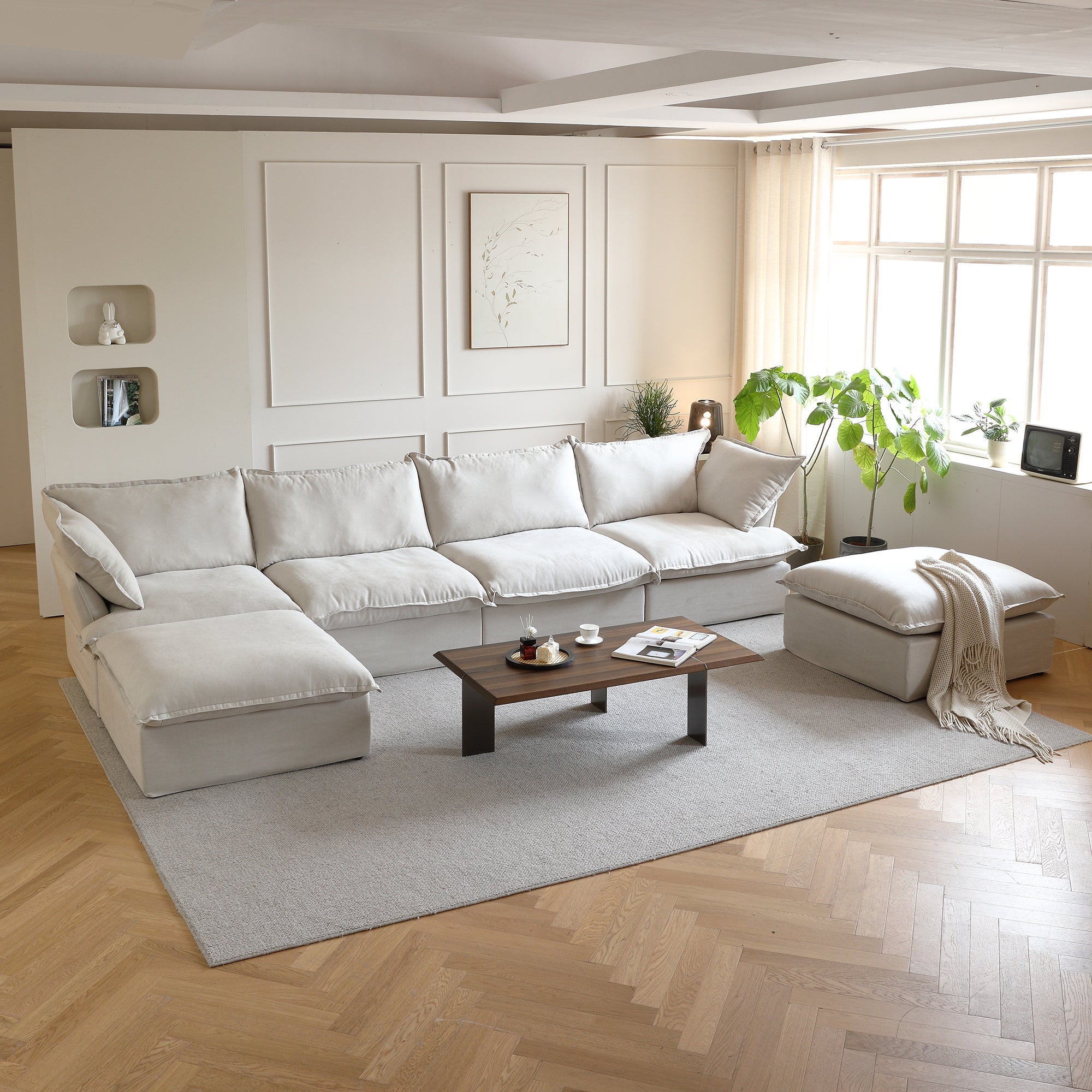 Modular Luxe 4-Seater U-Sectional in Beige — Nationwide