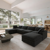 Classic Modular 4-Seater U-Sectional in Black