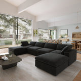 Classic Modular 4-Seater U-Sectional in Black — Nationwide