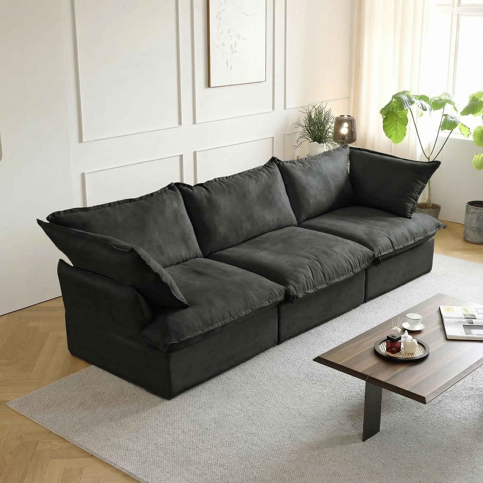 Modular Luxe 3-Seater Sofa in Black