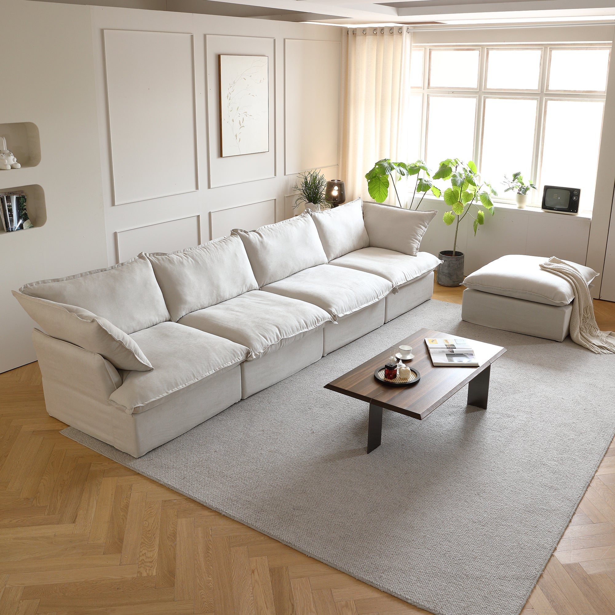 Modular Luxe 4-Seater Sectional in Beige — Nationwide