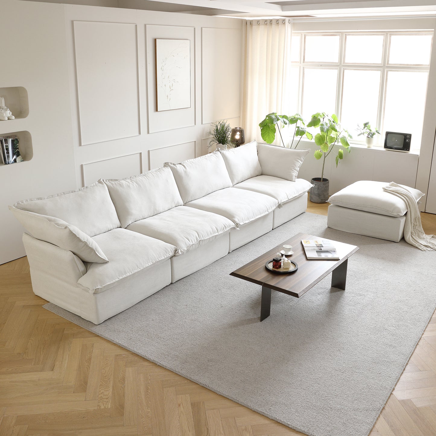 Modular Luxe 4-Seater Sectional in White