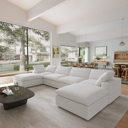 Classic Modular 4-Seater U-Sectional in White — Nationwide