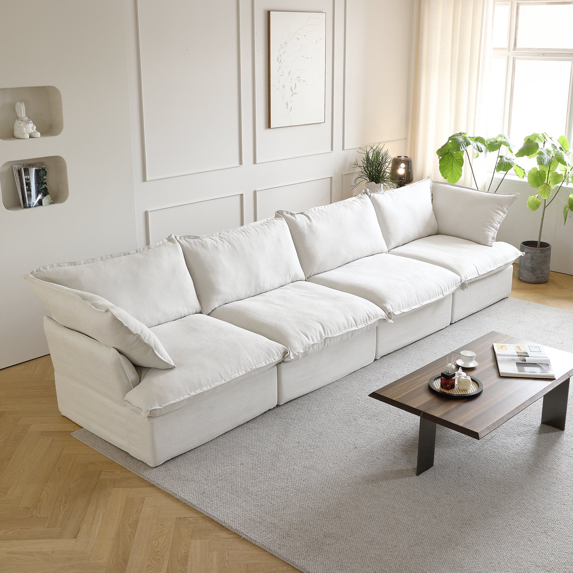 Modular Luxe 4-Seater in White