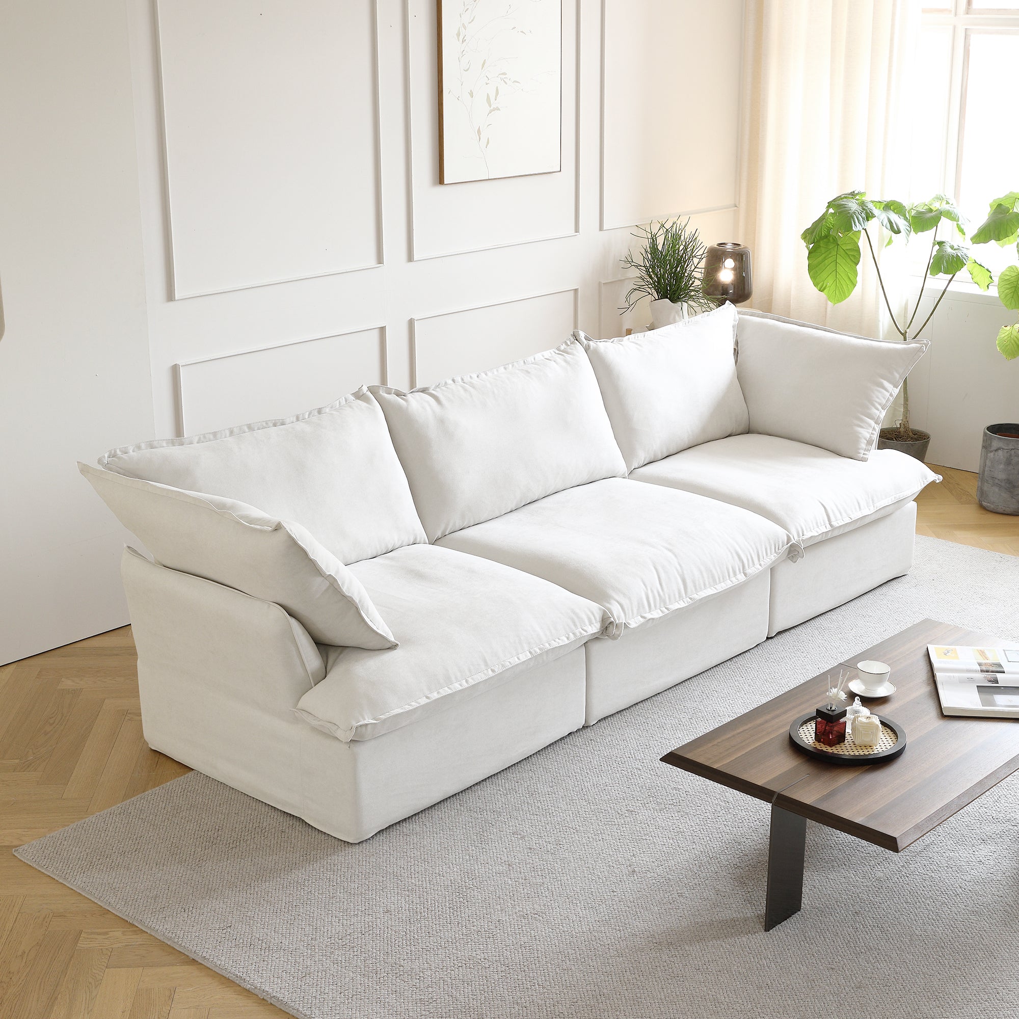 Modular Luxe 3-Seater Sofa in White — Nationwide