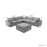 Classic Modular 5-Seater Corner Sectional + Ottoman in Gray — Nationwide