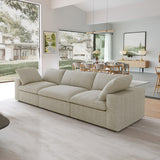 Classic Modular 3-Seater Sofa in Khaki