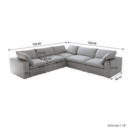 Classic Modular 5-Seater Corner Sectional in Gray — Nationwide
