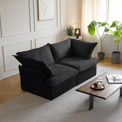 Modular Luxe 2-Seater Sofa in Black