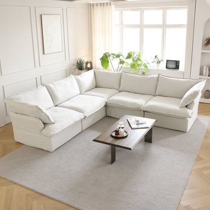 Modular Luxe 5-Seater Corner Sectional in White — Nationwide