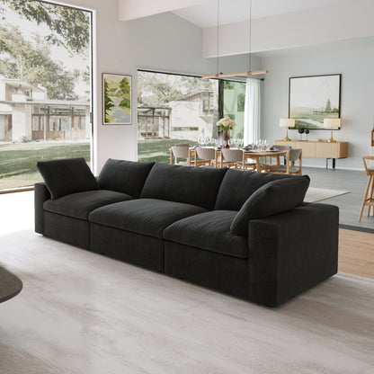 Classic Modular 3-Seater Sofa in Black