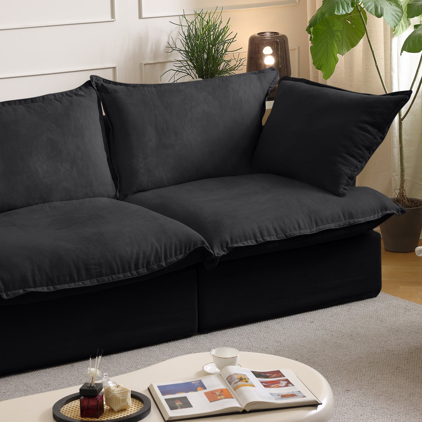 Modular Luxe 3-Seater Sectional in Black