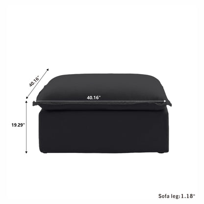 Modular Luxe Ottoman Piece in Black