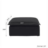 Modular Luxe Ottoman Piece in Black