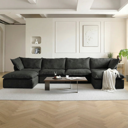 Modular Luxe 4-Seater U-Sectional in Black