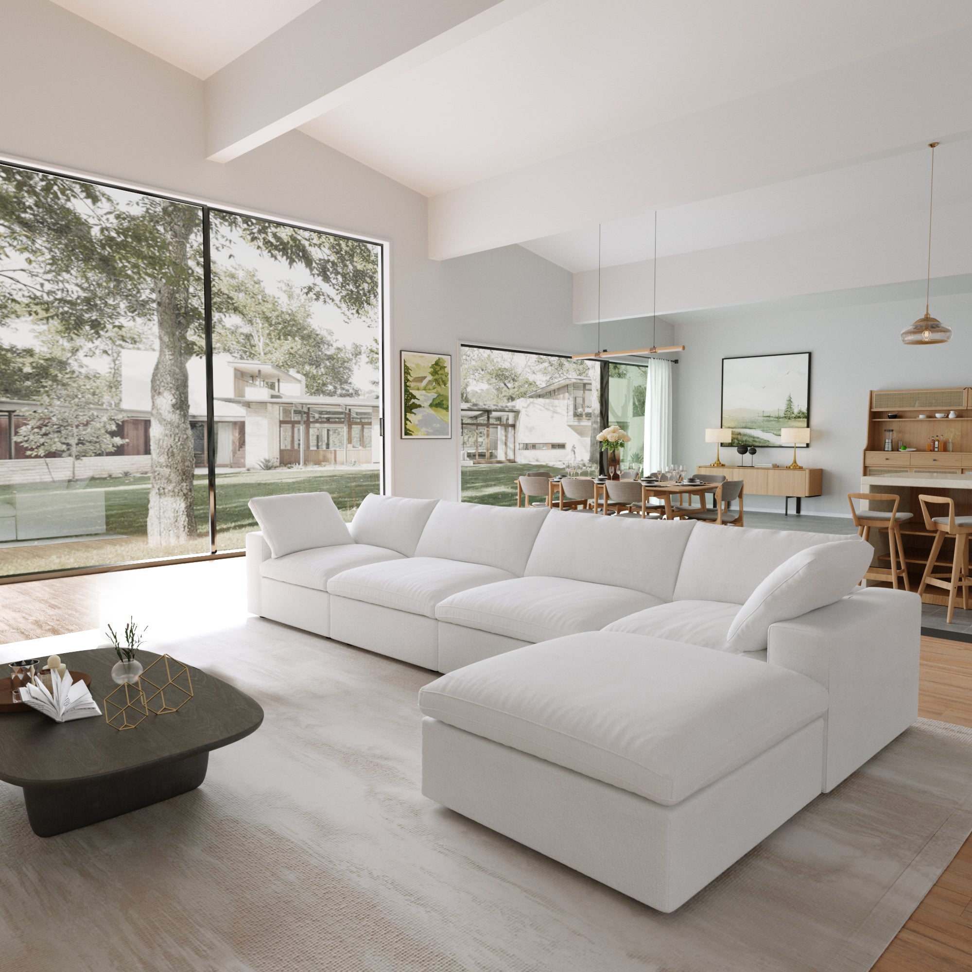 Classic Modular 4-Seater Sectional in White — Nationwide