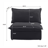 Modular Luxe Armless/Median Piece in Black