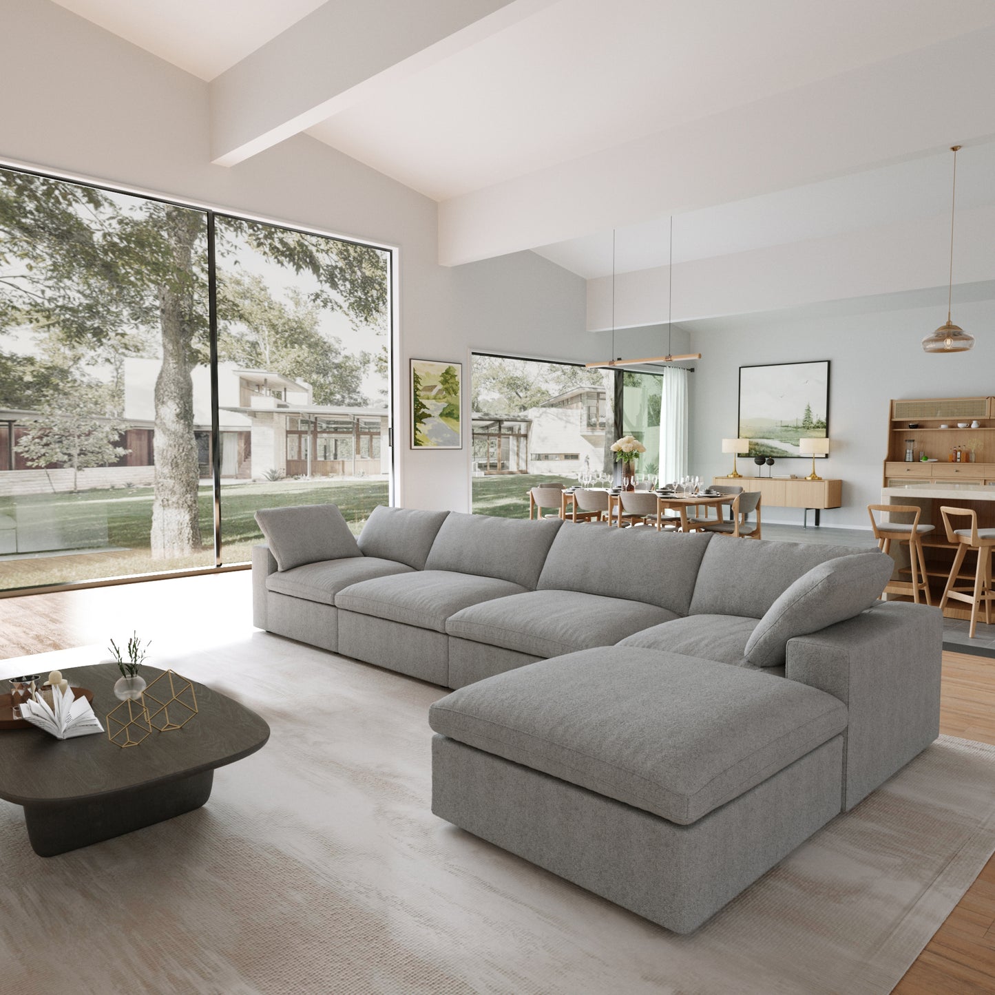 Classic Modular 4-Seater Sectional in Gray
