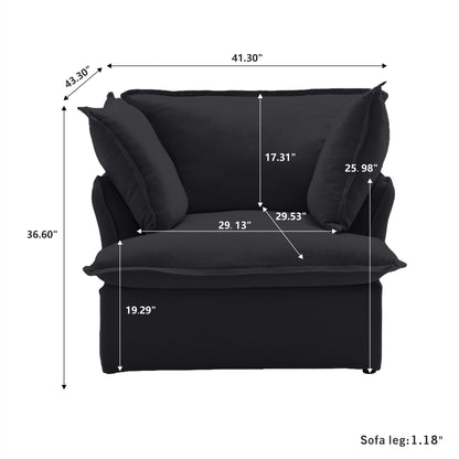 Modular Luxe Armchair in Black