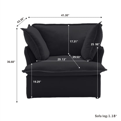 Modular Luxe Armchair in Black — Nationwide