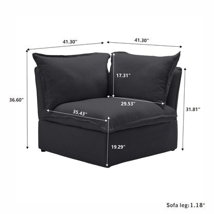 Modular Luxe Corner Piece in Black