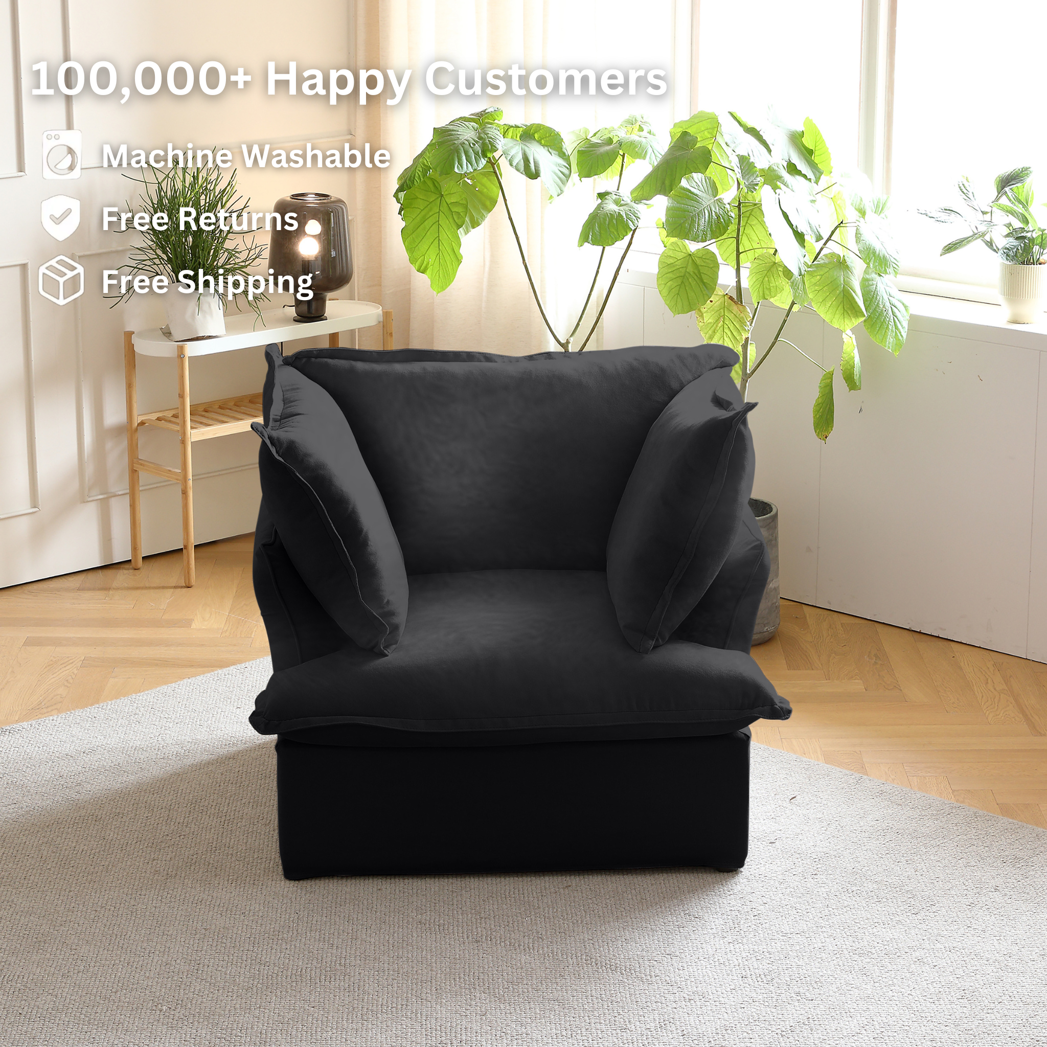 Modular Luxe Armchair in Black — Nationwide