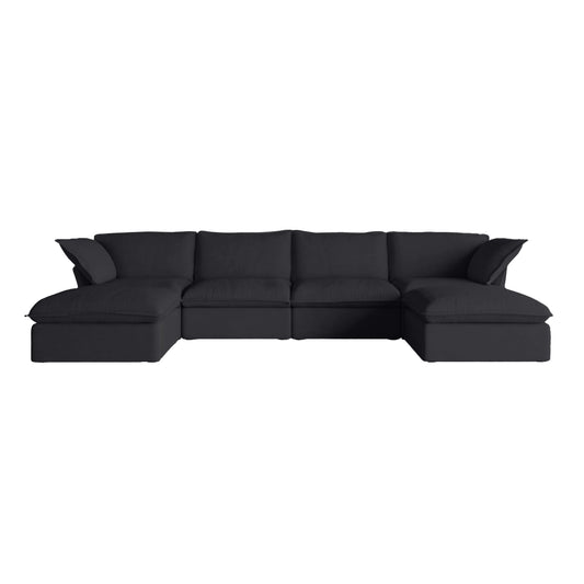 Modular Luxe 4-Seater U-Sectional in Black