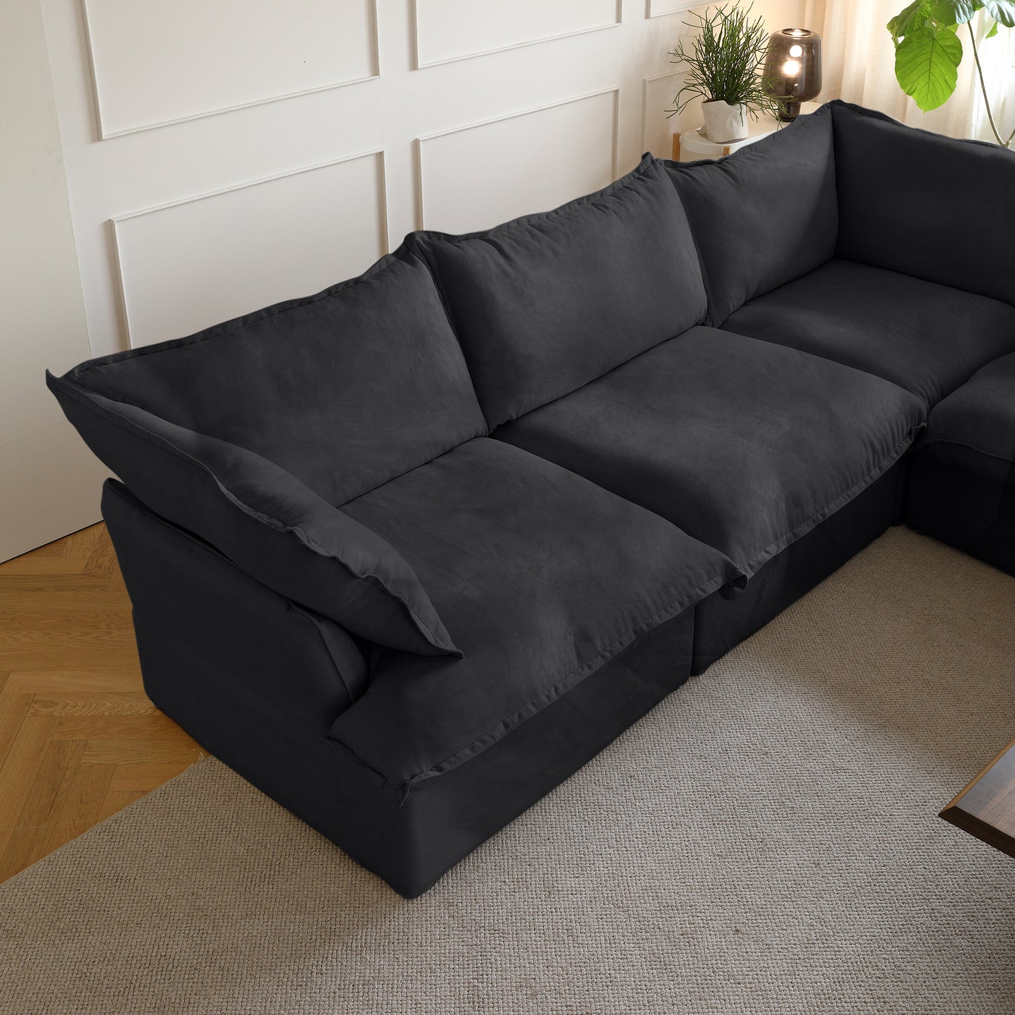 Modular Luxe 5-Seater Corner Sectional in Black